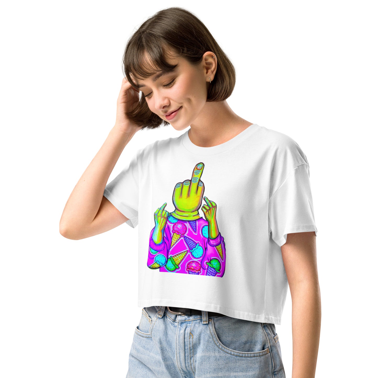 F*ck Off (With Icecream) Women’s crop top