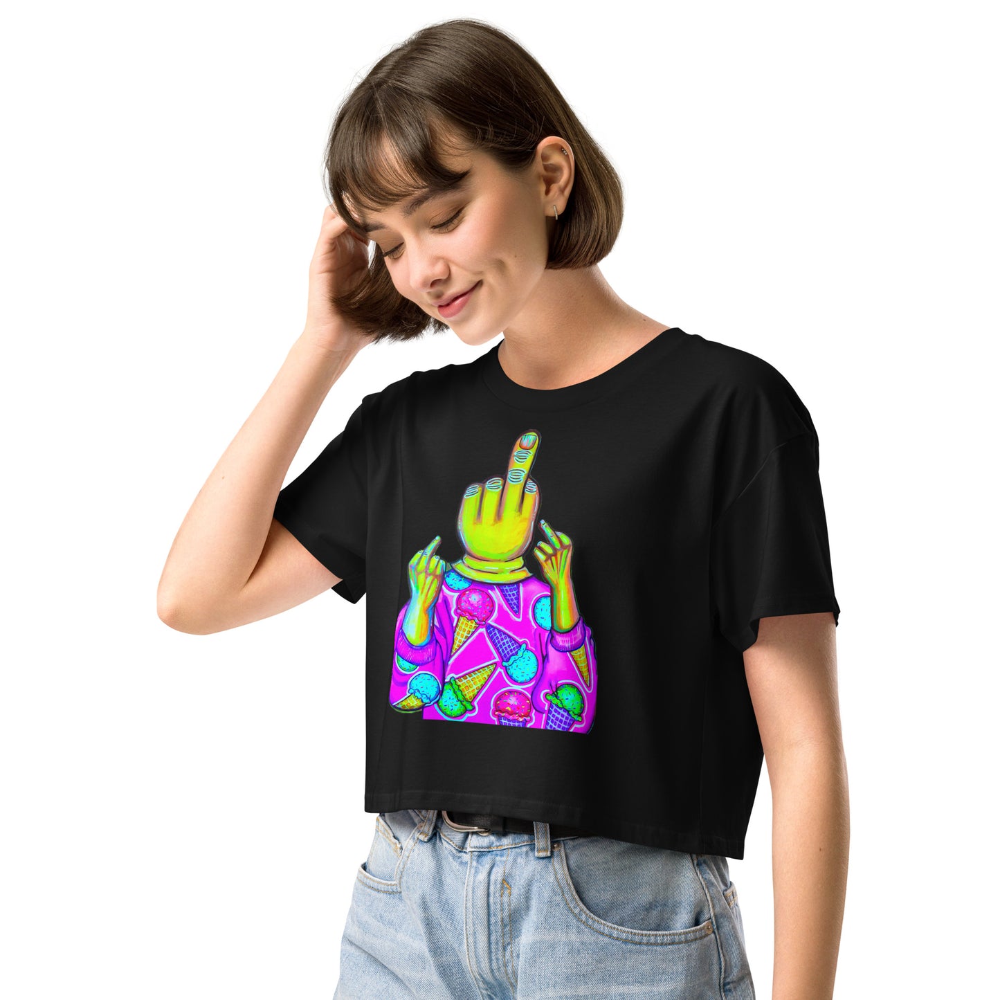 F*ck Off (With Icecream) Women’s crop top