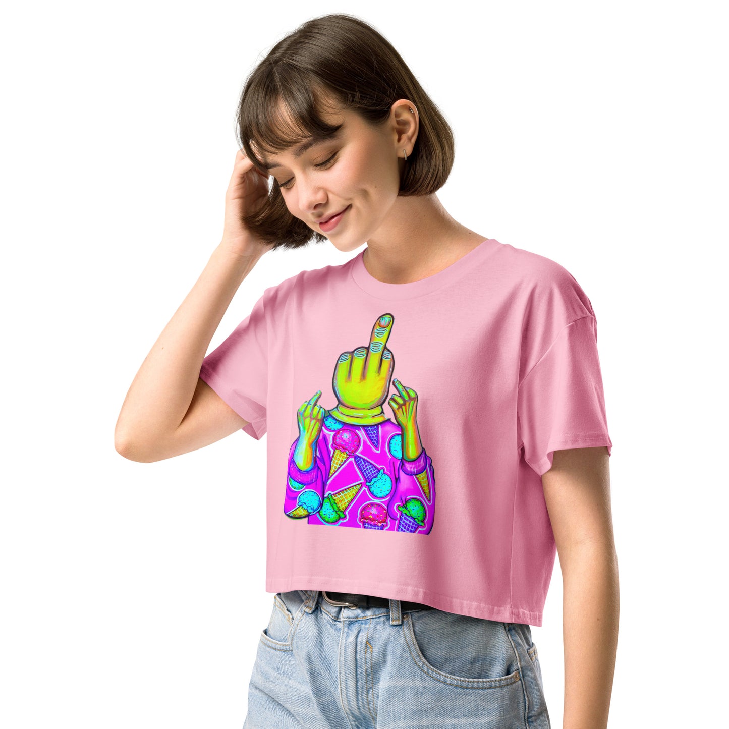 F*ck Off (With Icecream) Women’s crop top
