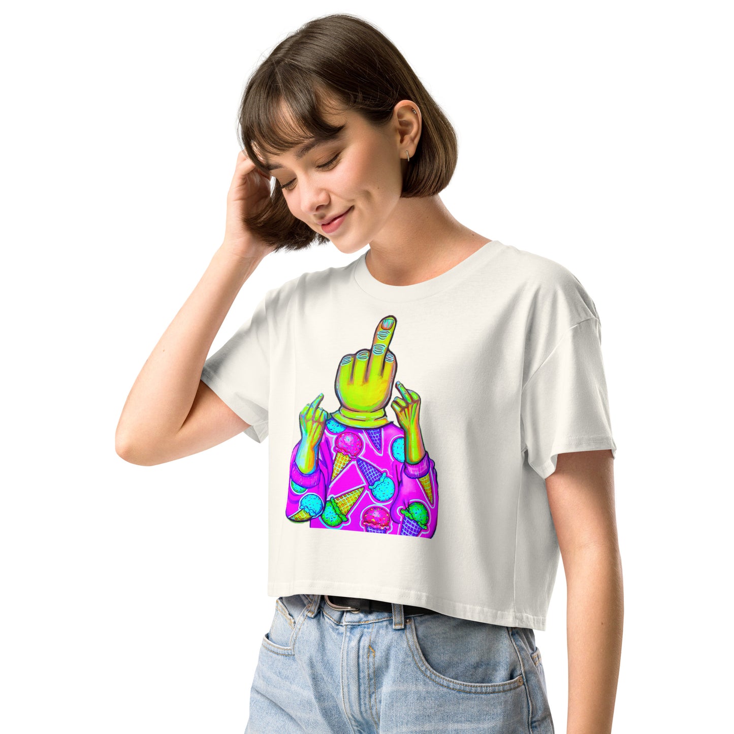 F*ck Off (With Icecream) Women’s crop top