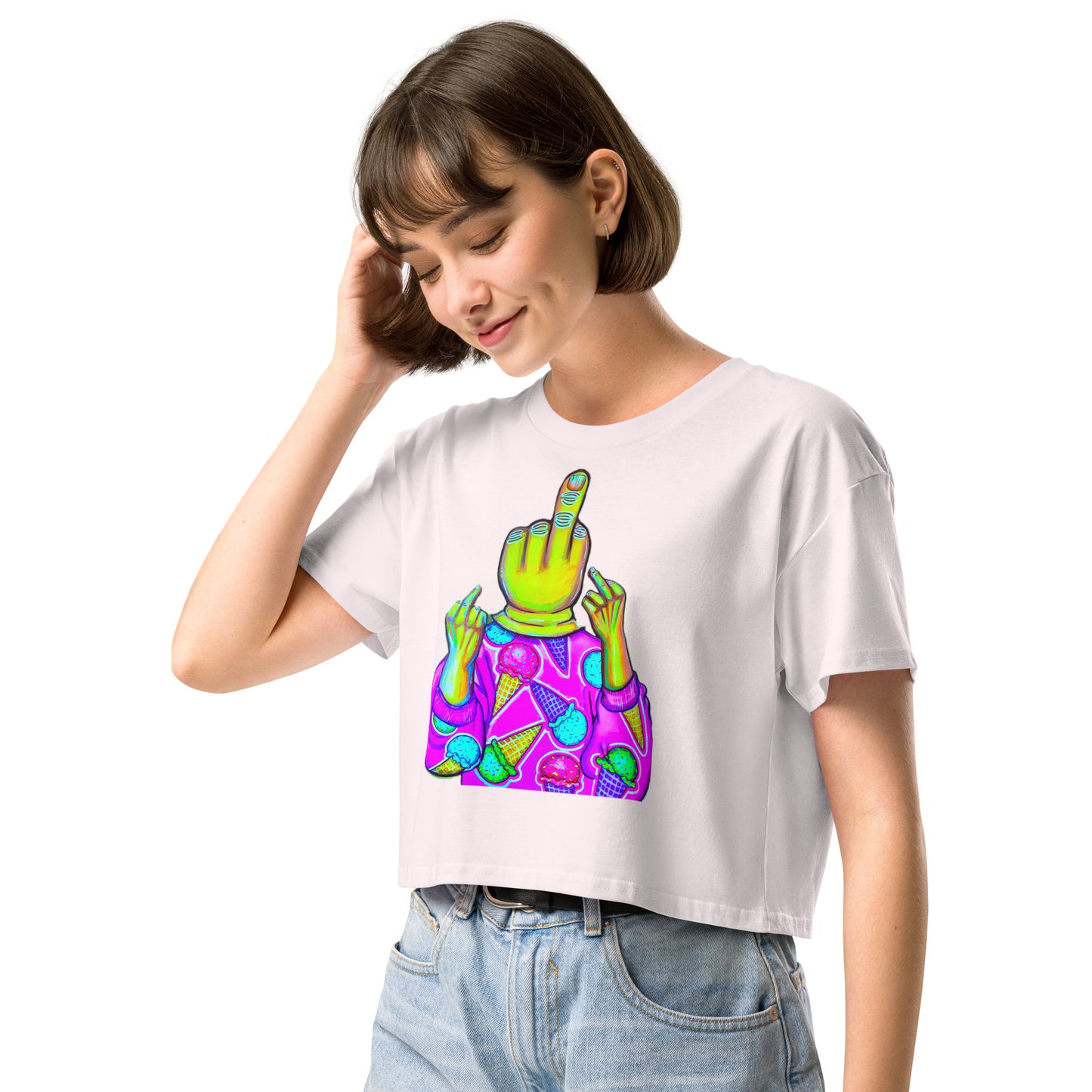 F*ck Off (With Icecream) Women’s crop top