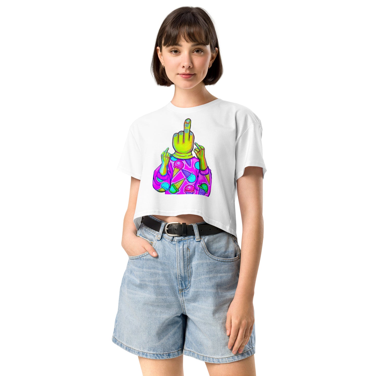 F*ck Off (With Icecream) Women’s crop top